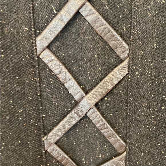 Simon Chang Wool Silk Corset Back Brown Blazer Designer Boho Business Casual - Picture 8 of 15